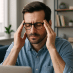 Dolor de cabeza ou sensação de pesadez en la zona ocular.